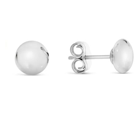Sterling Silver 3Mm Flat Ball Stud Earrings