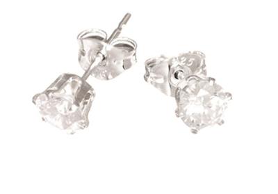 Sterling Silver 4mm CZ Stud
