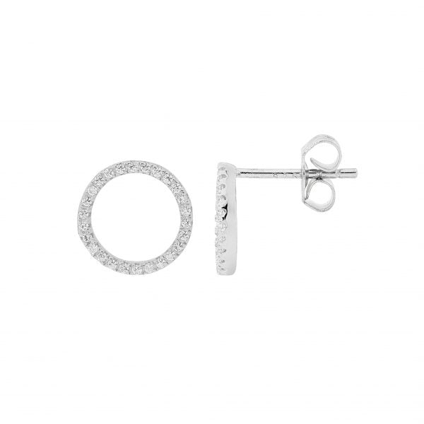 Cubic Zirconia Open Circle Earrings