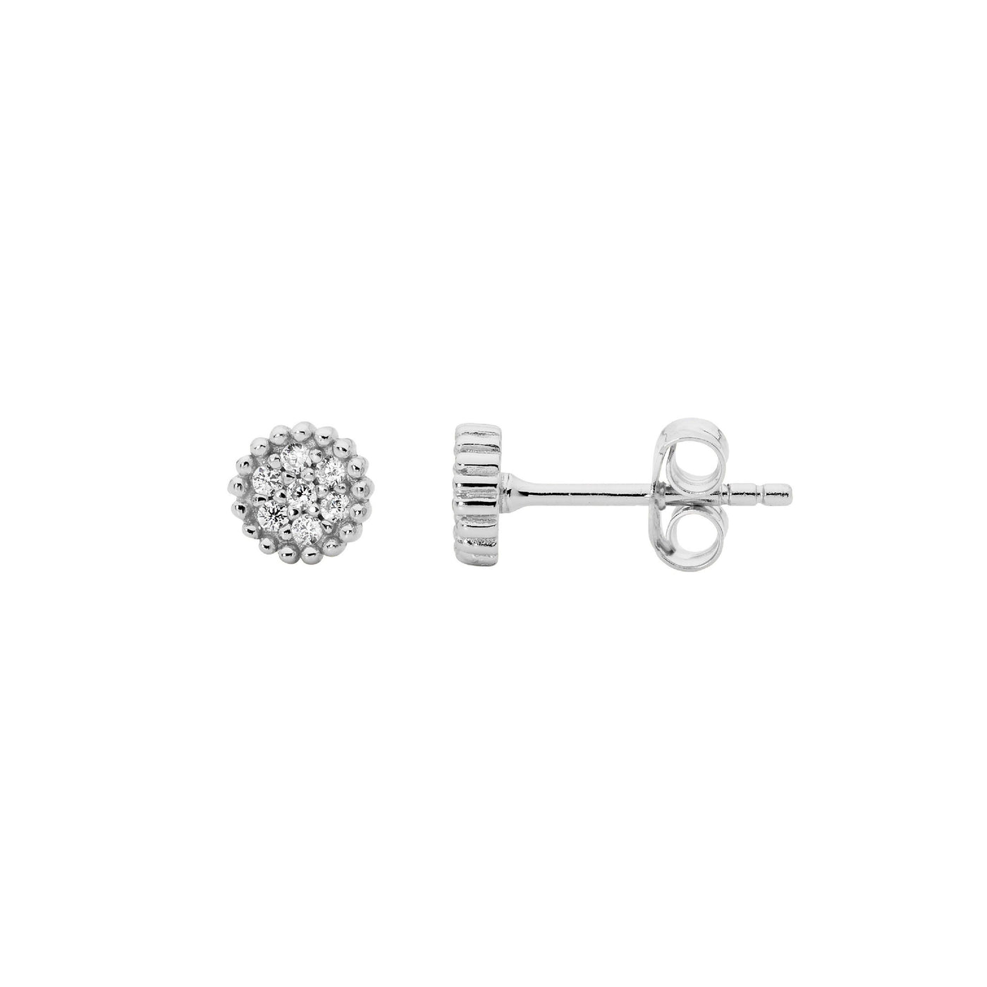 Ellani Sterling Silver Cubic Zirconia Studs