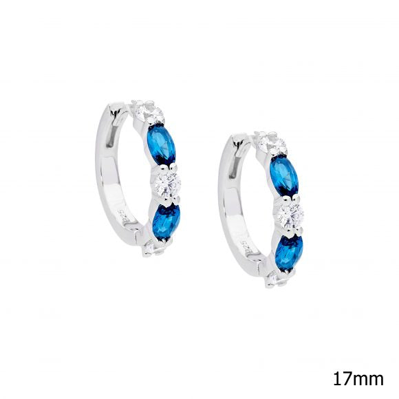 Sterling Silver Cubic Zirconia Hoop Earrings