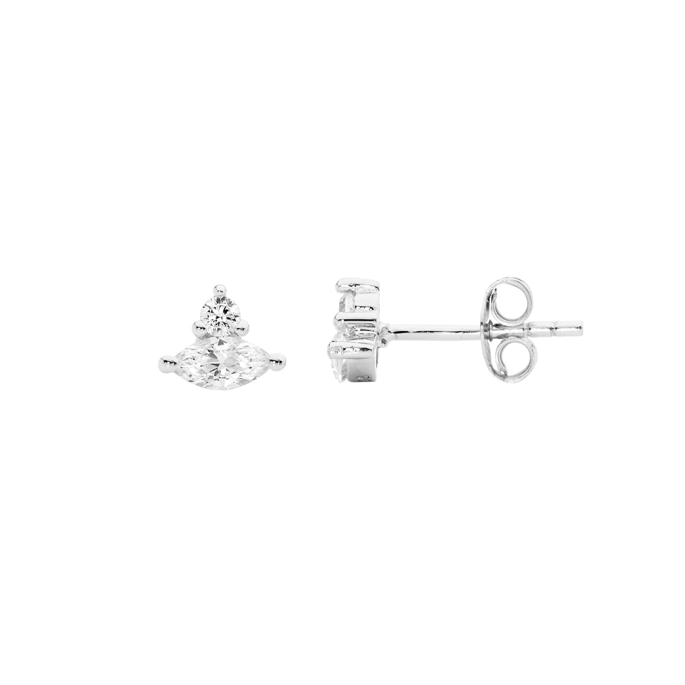 Ellani Marquis And Round Cubic Zirconia Studs