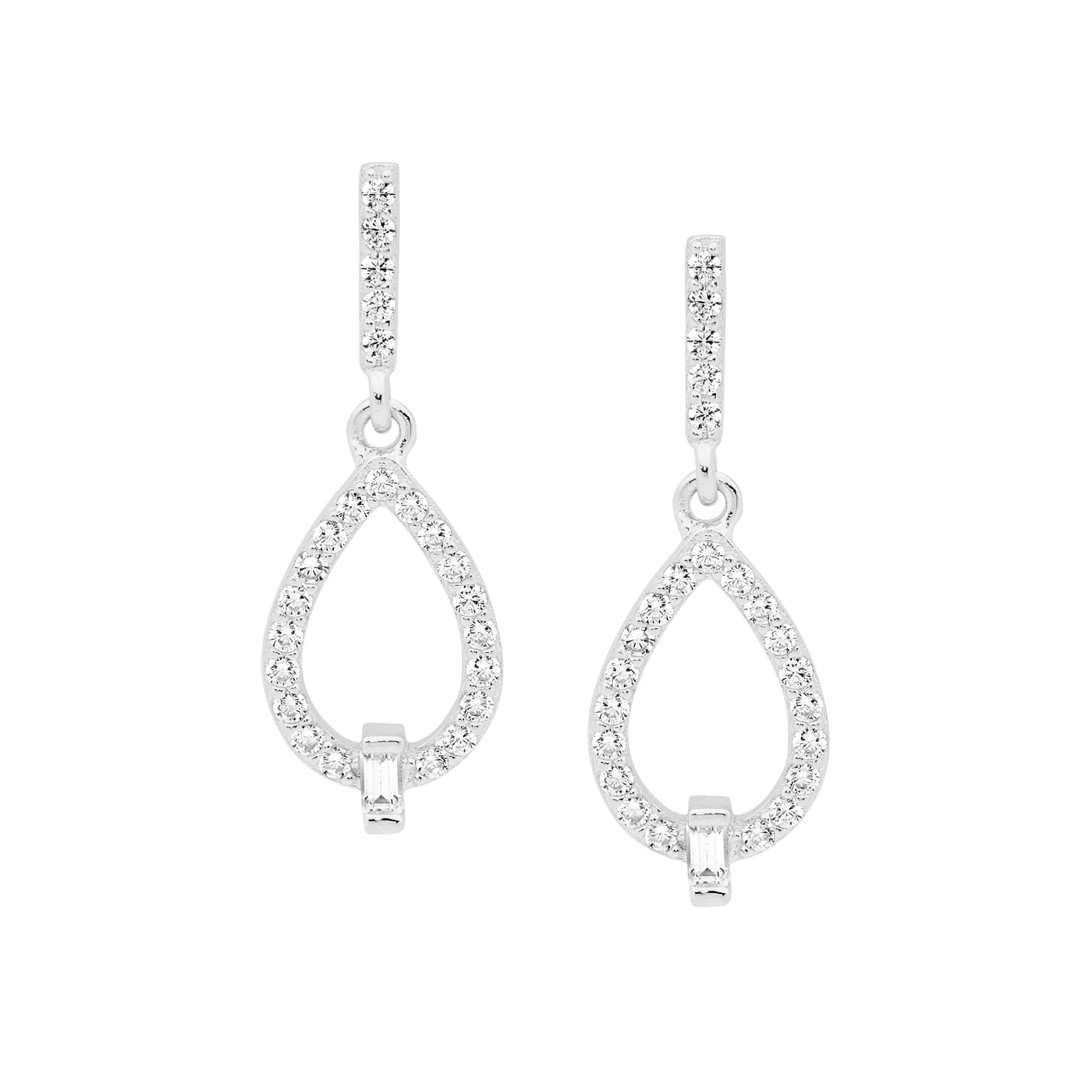 Ellani Drop Cubic Zirconia Earrings