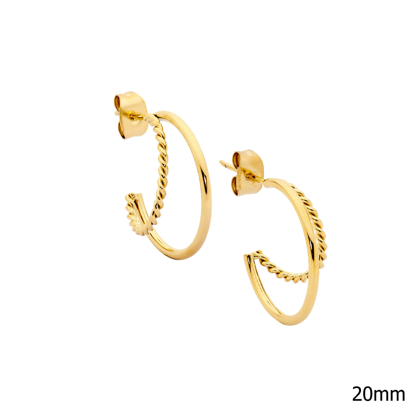 Stainless Steel Double Hoop ,Gold Plating