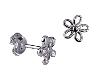Sterling silver flower stud earrings