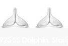 Sterling Silver Whale Tail Stud Earrings