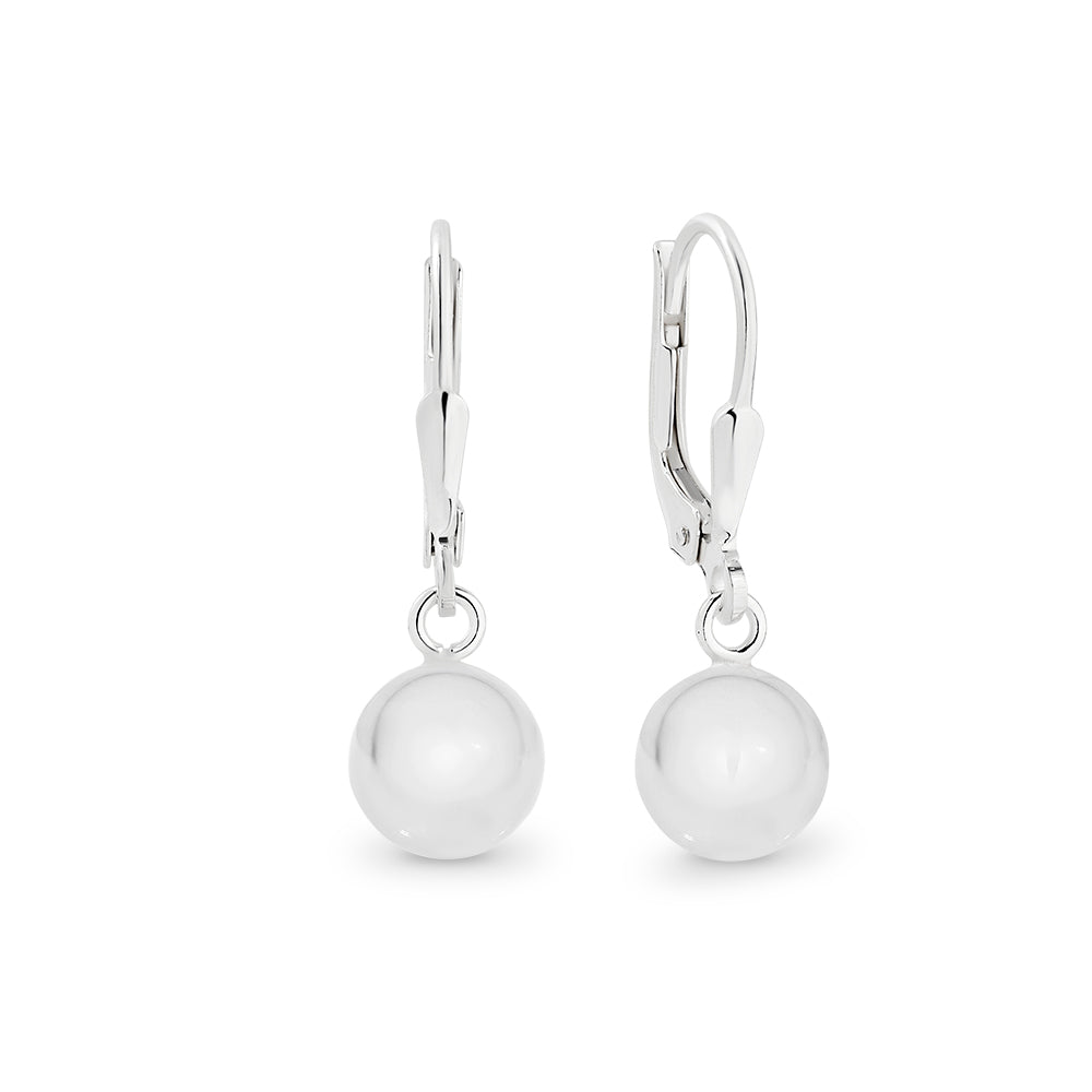 Sterling Silver 8Mm Ball Earrings With A Euro Hook