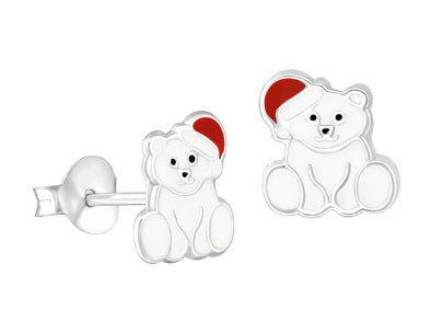 Sterling Silver Polar Bear Earrings
