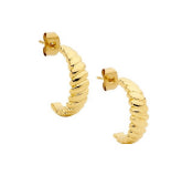 Stainless Steel Yellow Gold Plated Twist Hoops