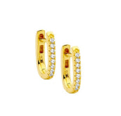 Sterling Silver Gold Plate Cz Hoops