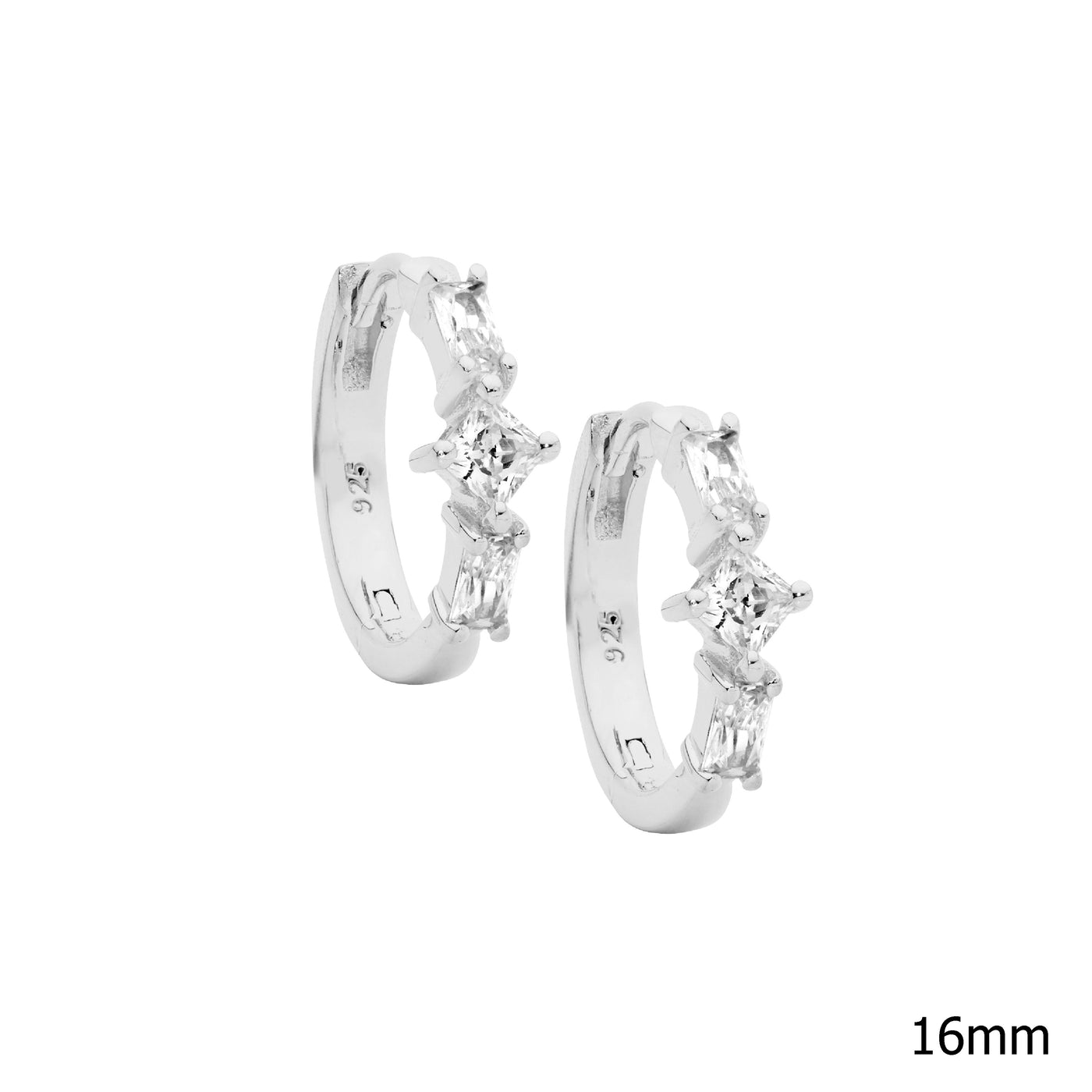 Sterling Silver Cz Hoops