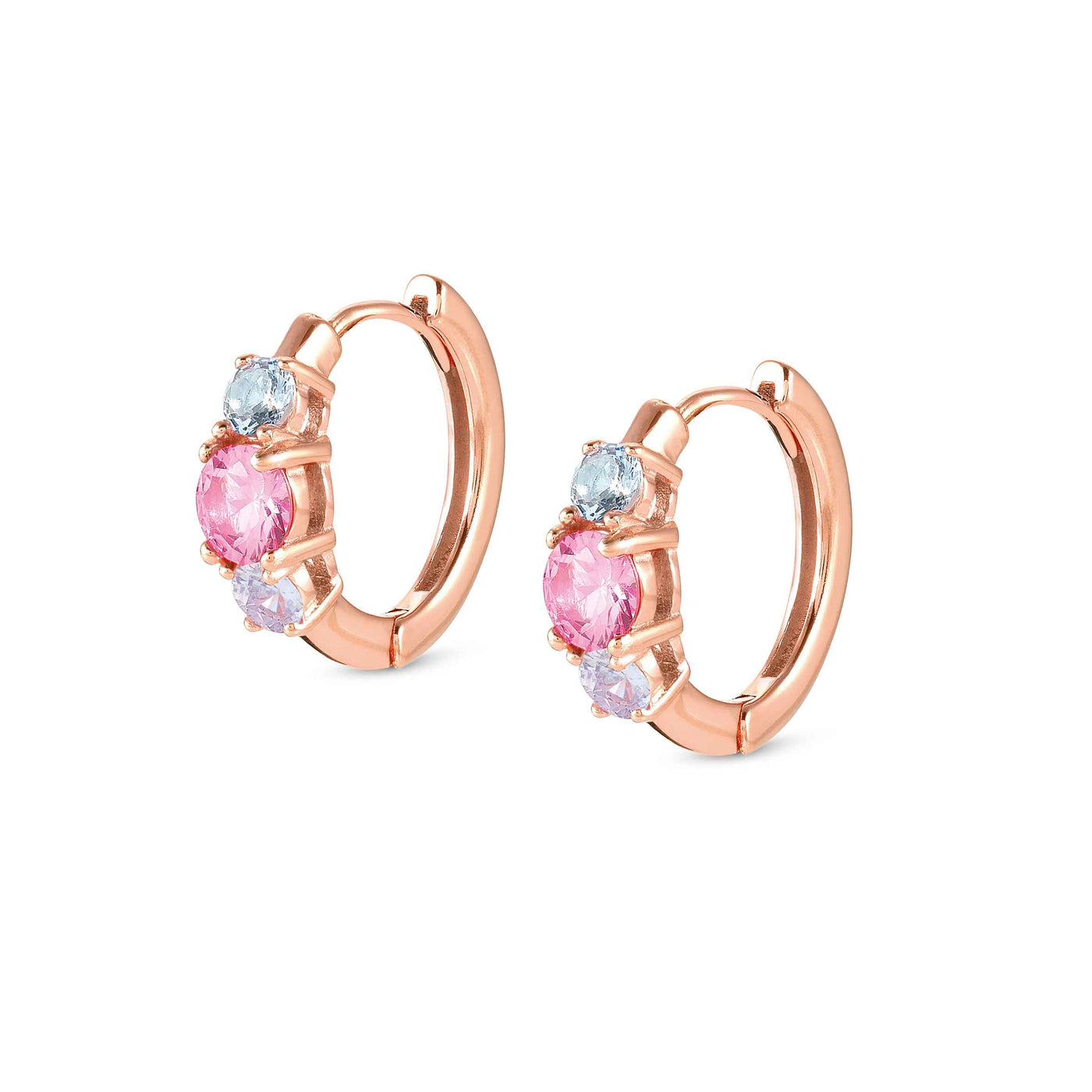 Nomination Sterling Silver Rose Gold Plated Colour Wave Earrings 149822/011