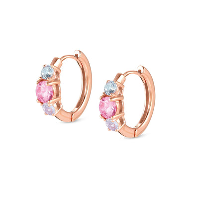 Nomination Sterling Silver Rose Gold Plated Colour Wave Earrings 149822/011