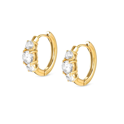 Nomination Sterling Silver Gold Plated Cz Colour Wave Earrings 149822/012