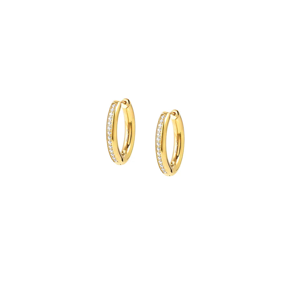 Nomination Affinity earrings in S/Steel and CZ with Yellow Gold Plate 028607/012