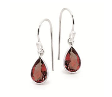 Sterling Silver Garnet Drop earrings