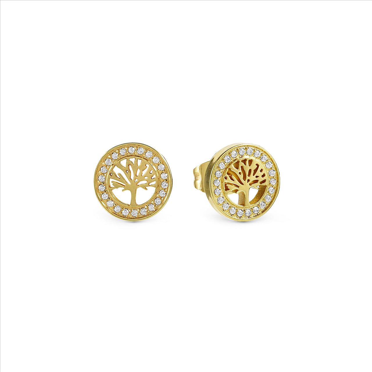 Nomination Soffio D'Amore Earrings 134008/017 Gold Tree Of Life With Cz