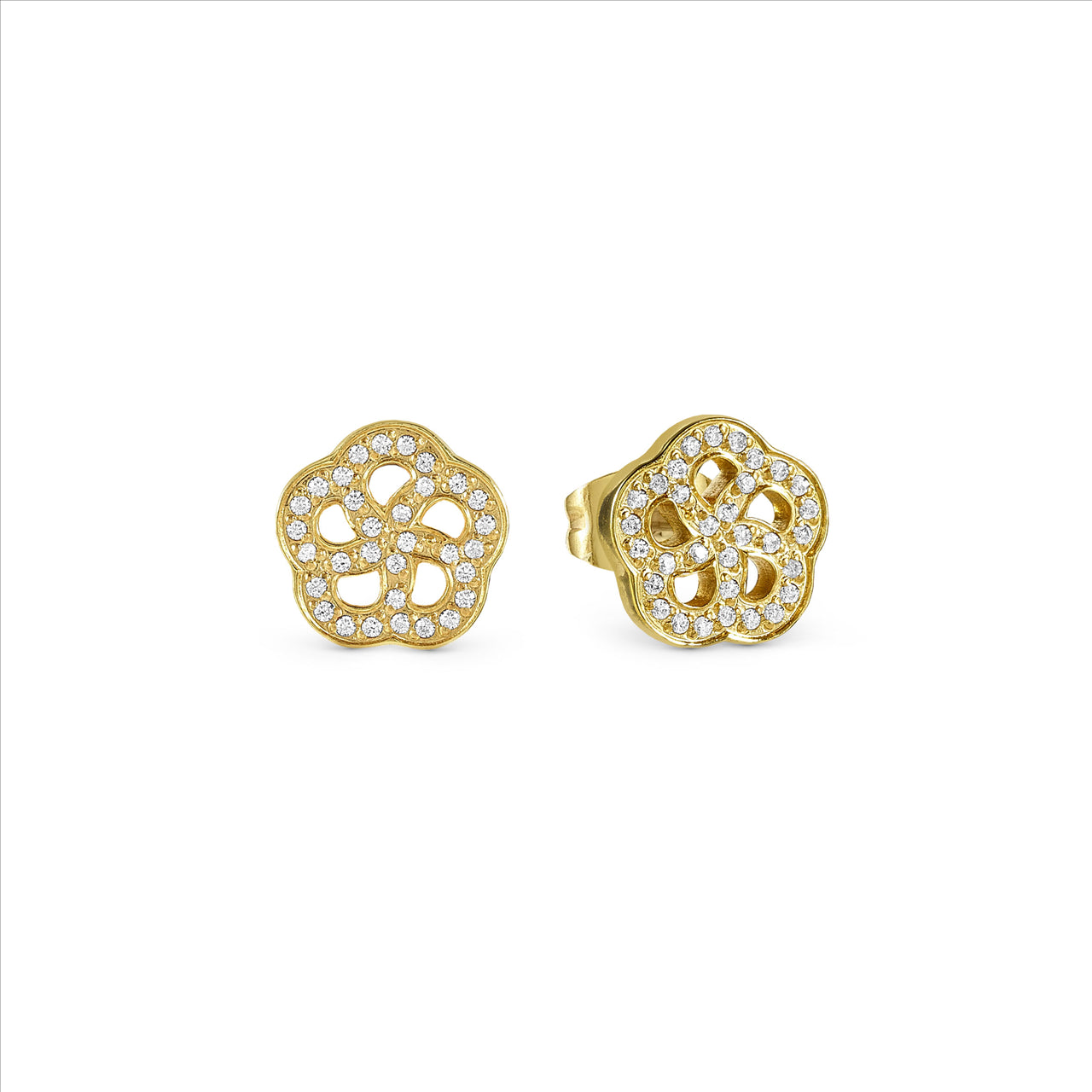 Nomination Soffio D'Amore Earrings 134008/059 Gold Flower With Cz