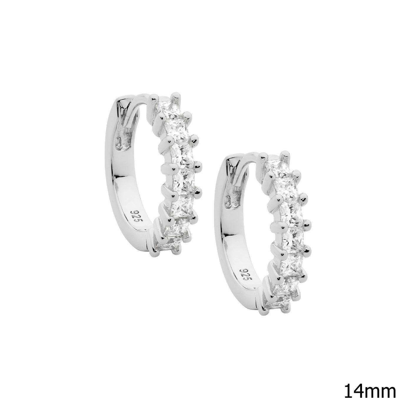 Elani Sterling Silver Huggie Earrings With Cubic Zirconia