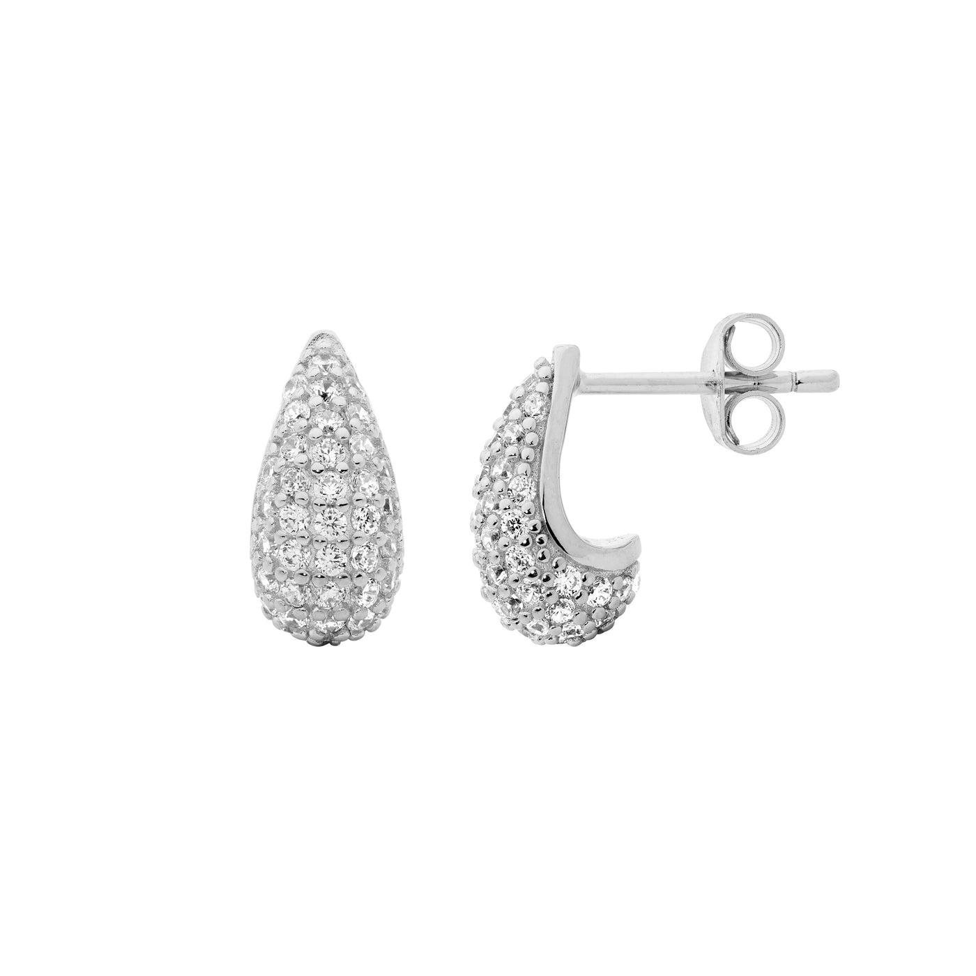 Ellani Sterling Silver Cubic Zirconia Earrings