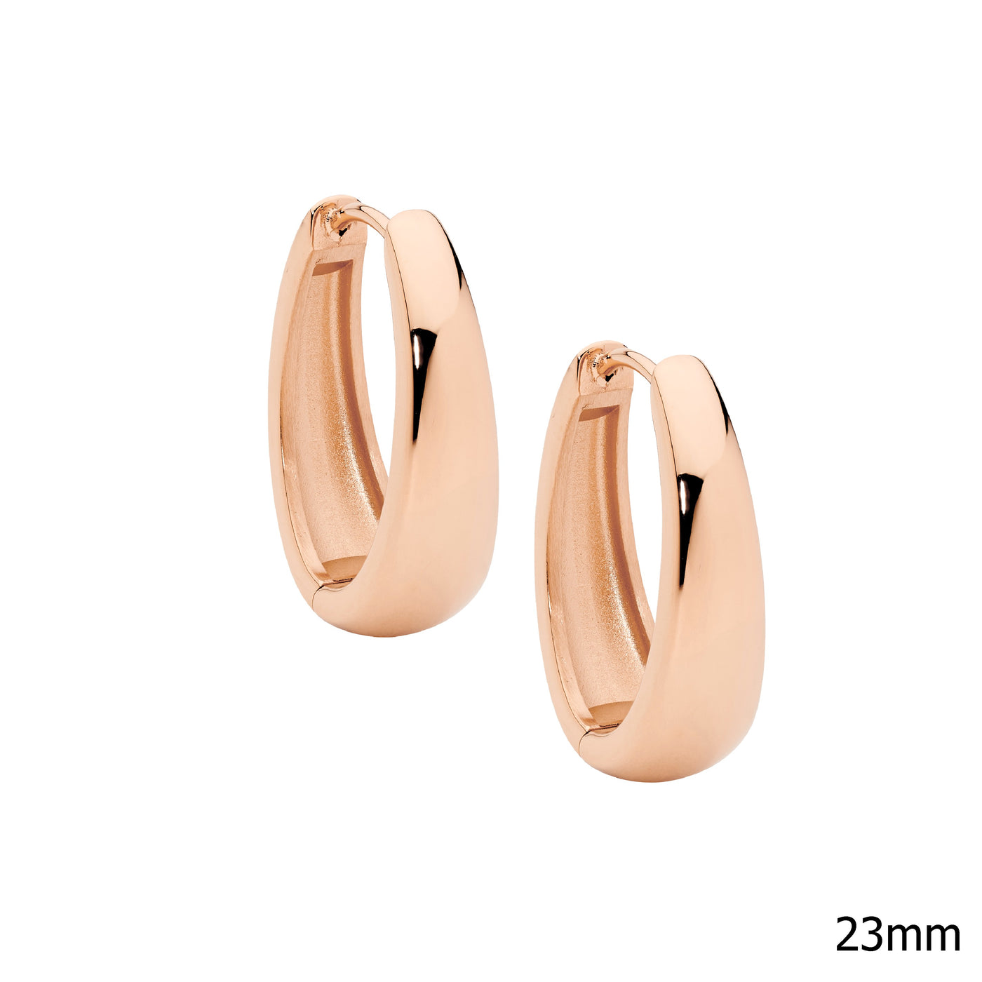 Ellani Rose Gold Plate Huggie Earrings