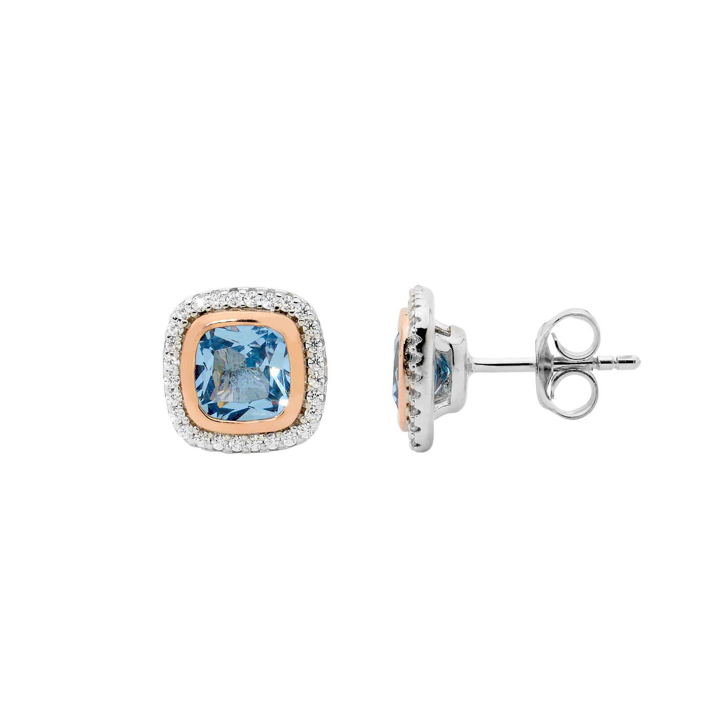 Ellani Sterling Silver Spinel And CZ Earrings