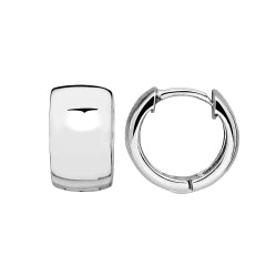 Sterling Silver Wide Huggie Hoop Earings