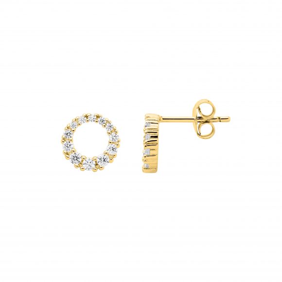 Ladies Ellani Circle set with Graduated Cubic Zirconias Earrings E637G