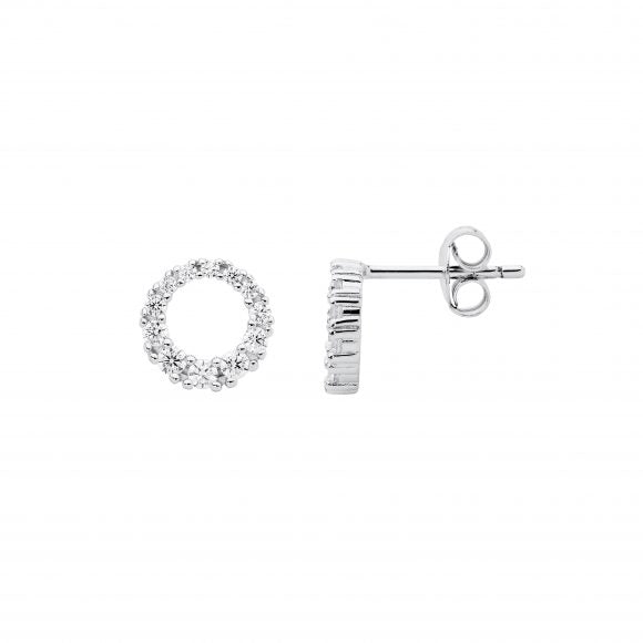 Ladies Ellani Sterling Silver Cubic Zirconia Earrings E637S