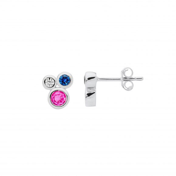 Ladies Ellani Multi Coloured CZ Earrings E631M