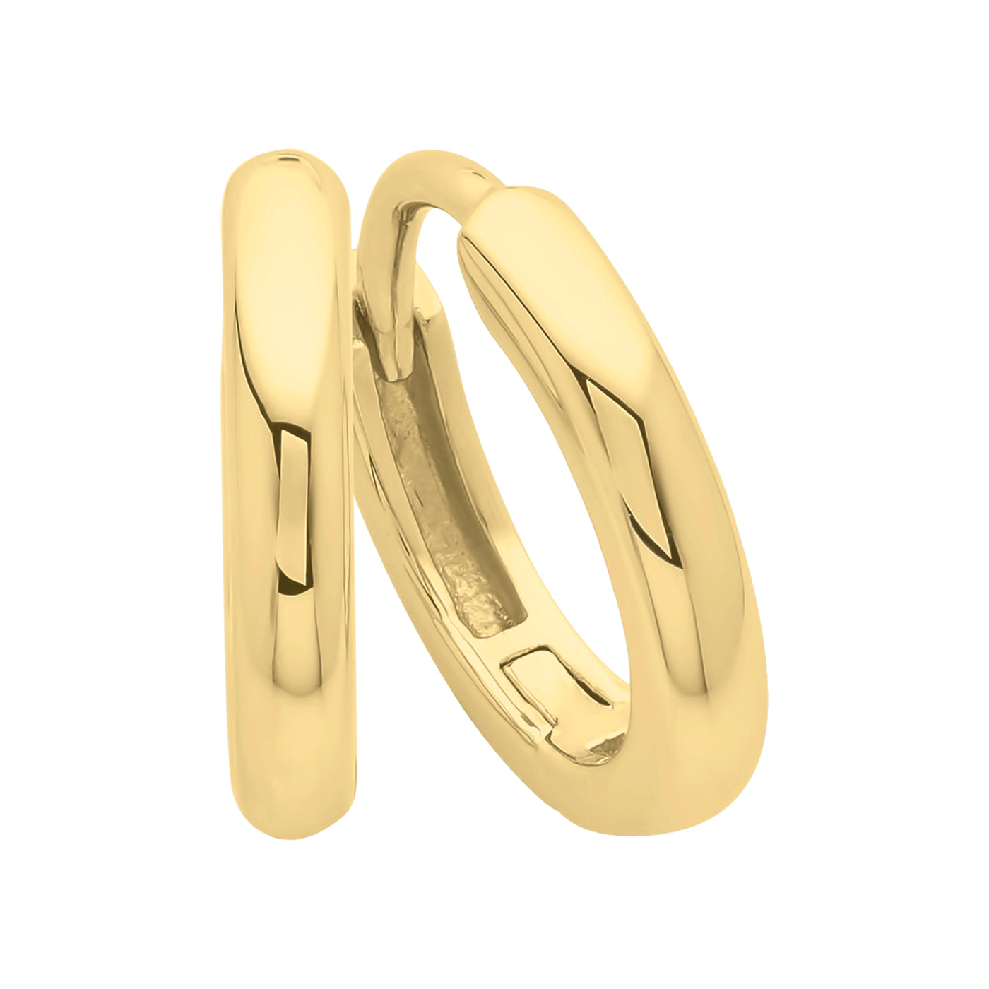Sterling Silver Yellow Gold Plate Huggie Hoop Earrings
