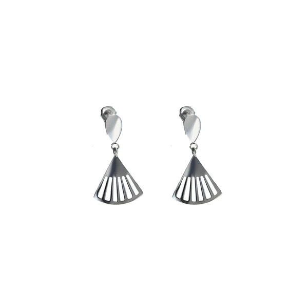 Steel Me Silver Petite Fan Earrings