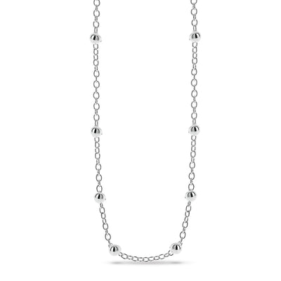 Sterling Silver Cable Link And Ball Chain