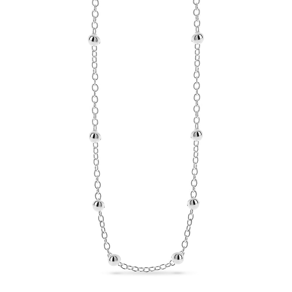 Sterling Silver Cable Link And Ball Chain