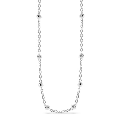 Sterling Silver Cable Link And Ball Chain