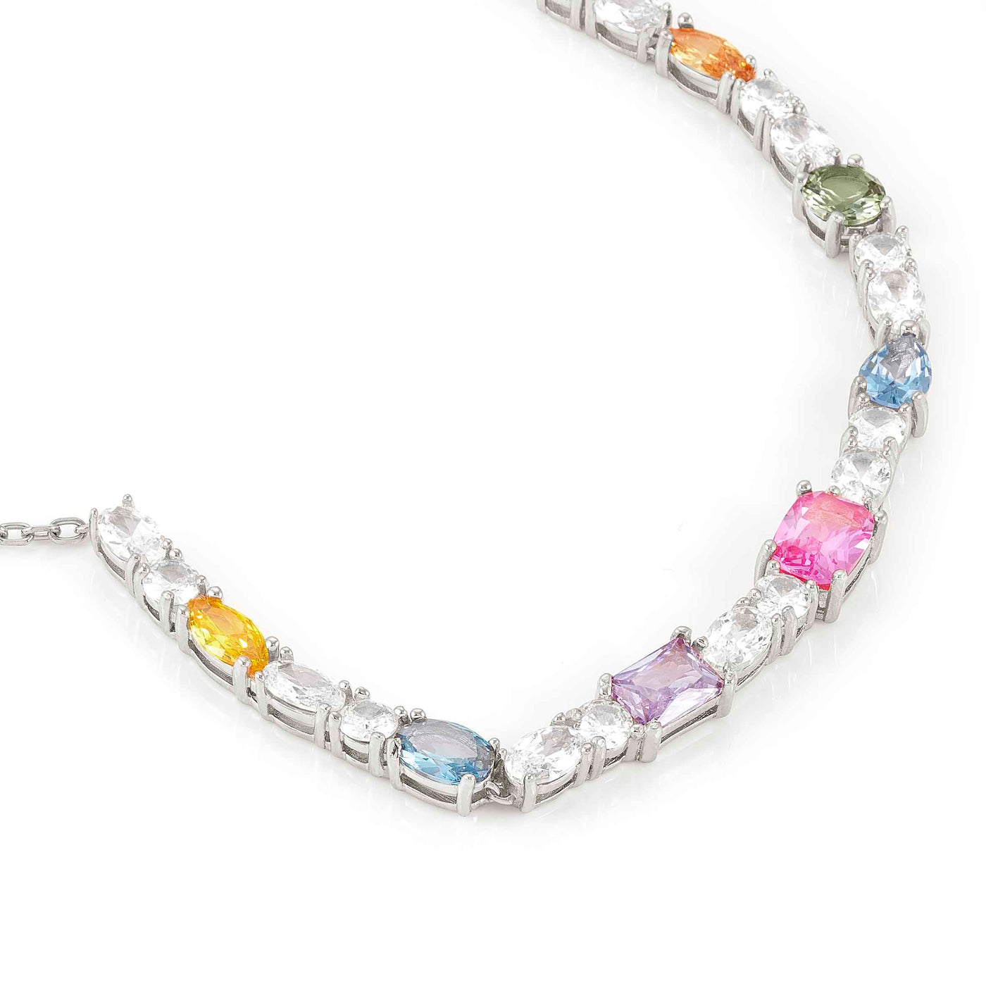 Nomination Sterling Silver CZ Colour Wave Necklace 149826/010