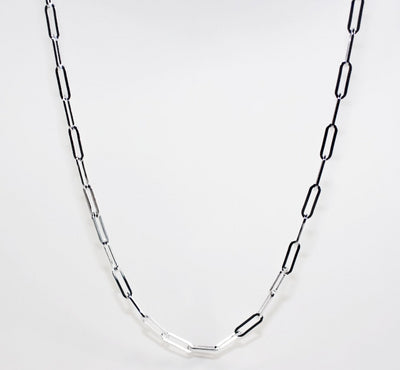 Sterling silver paperclip link chain