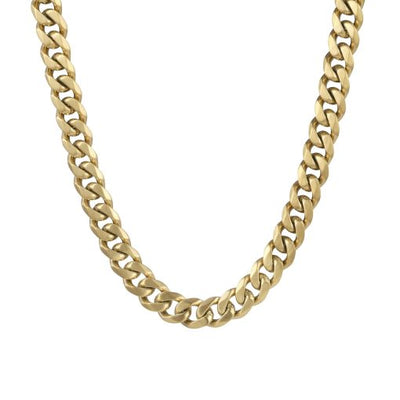 Ion Plated 18k Gold Brushed Stainless Steel Neck Chain