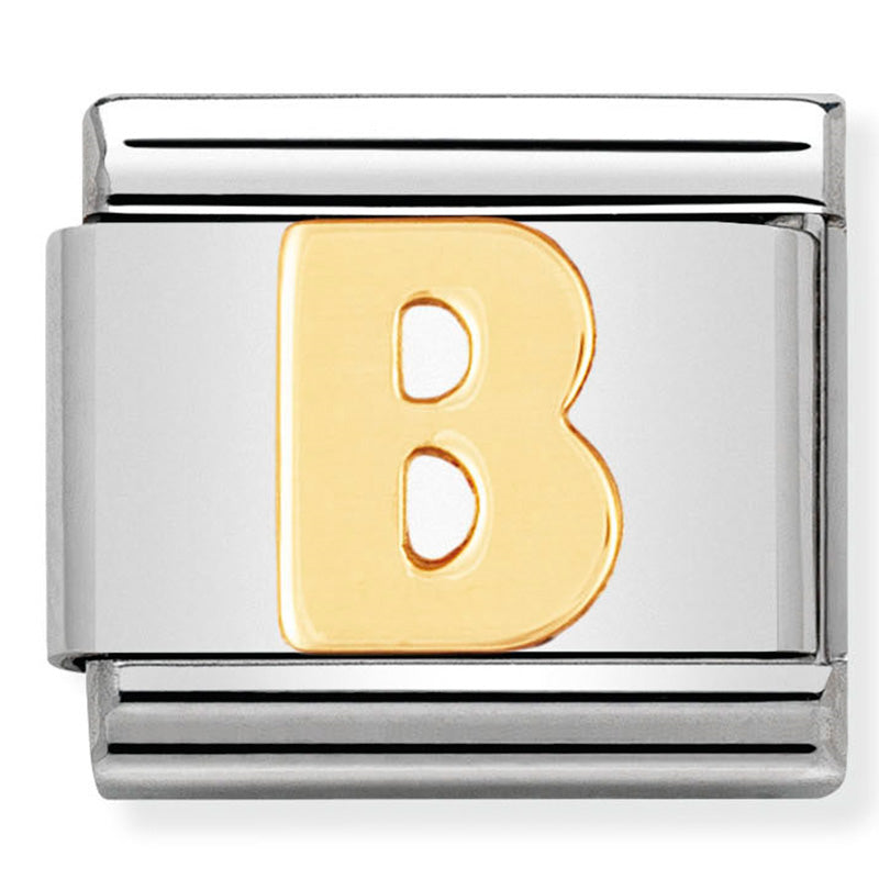 Nomination Composable 030101/02 Letter B with 18ct Yellow Gold
