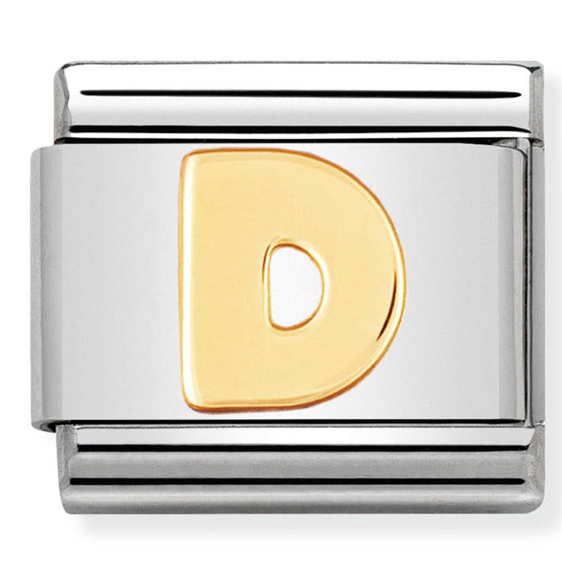 Nomination Composable 030101/04 Letter D with 18ct Yellow Gold