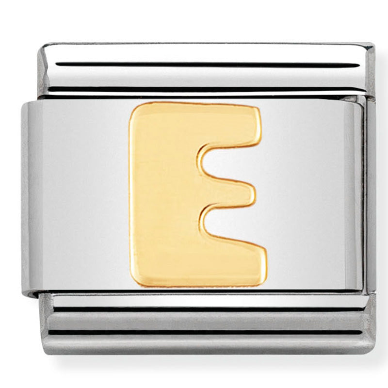 Nomination Composable 030101/05 Letter E with 18ct Yellow Gold
