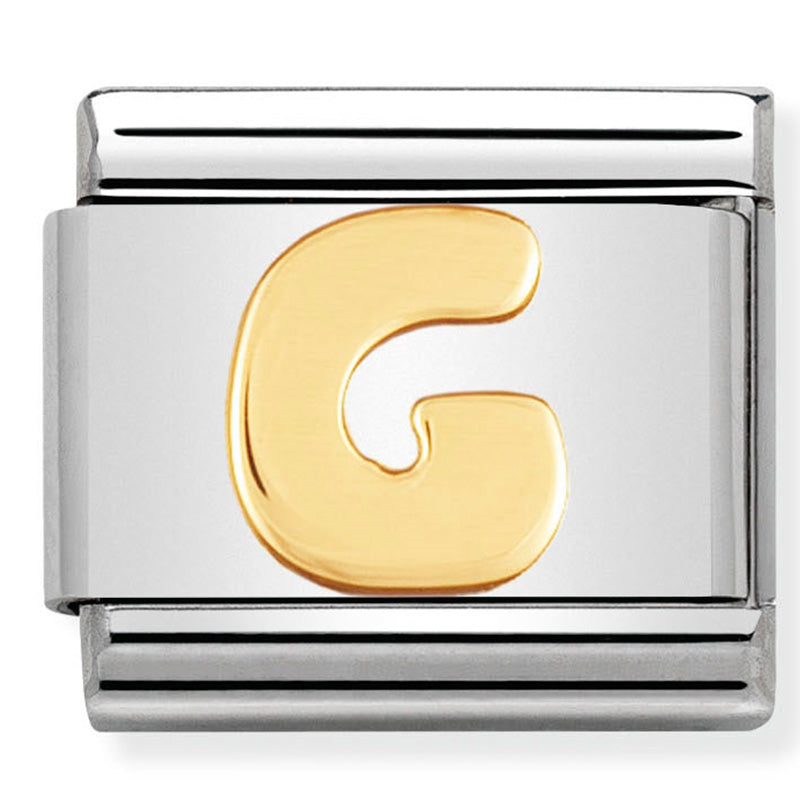 Nomination Composable 030101/07 Letter G with 18ct Yellow Gold