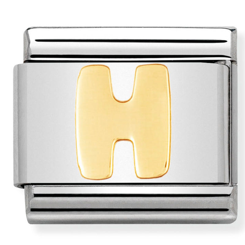Nomination Composable 030101/08 Letter H with 18ct Yellow Gold