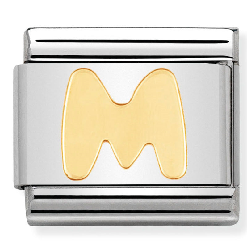 Nomination Composable 030101/13 Letter M with 18ct Yellow Gold