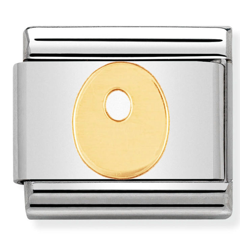 Nomination Composable 030101/15 Letter O with 18ct Yellow Gold