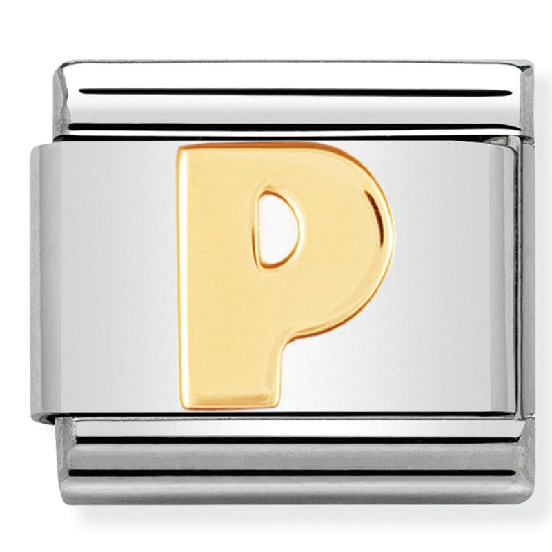 Nomination Composable 030101/16 Letter P with 18ct Yellow Gold