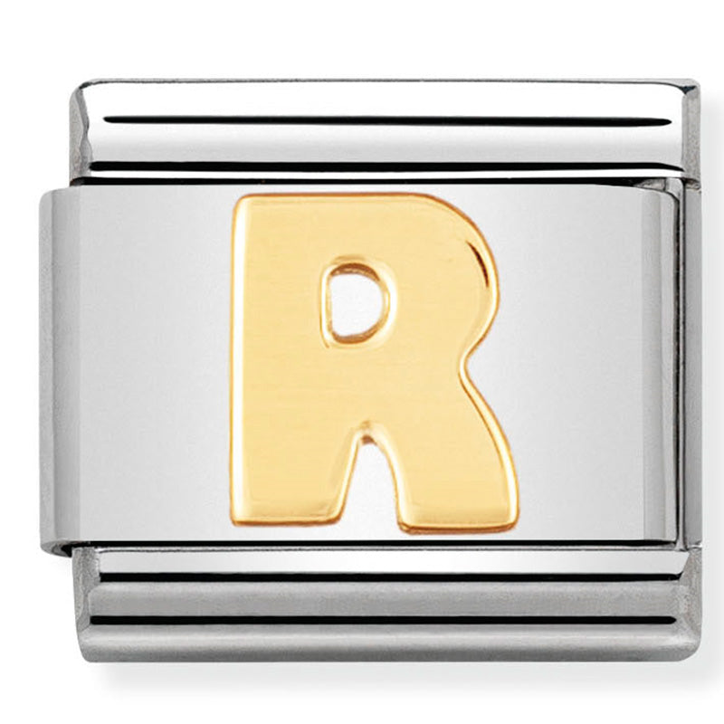 Nomination Composable 030101/18 Letter R with 18ct Yellow Gold