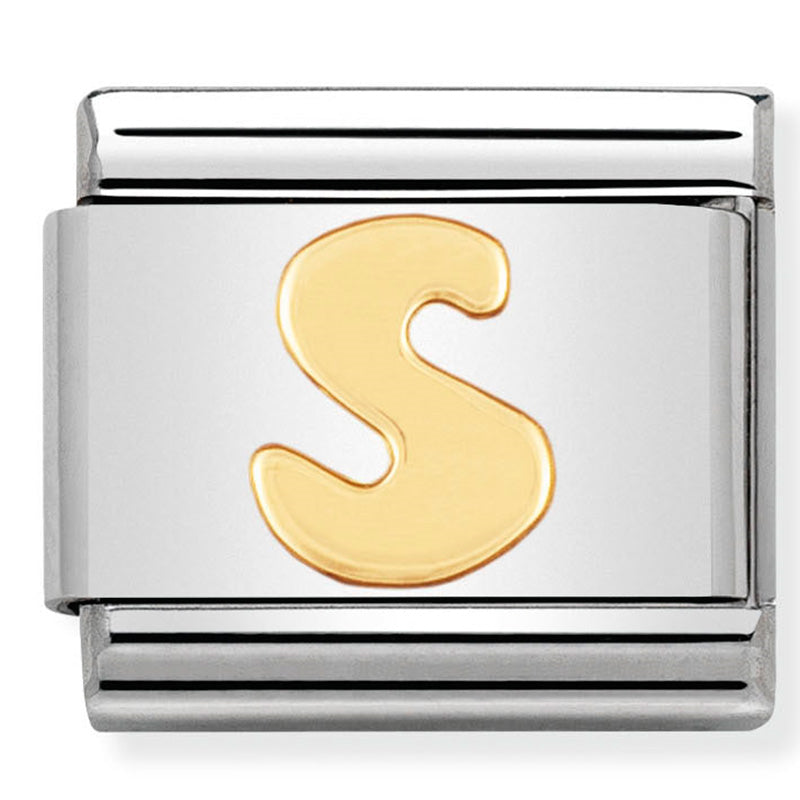 Nomination Composable 030101/19 Letter S with 18ct Yellow Gold