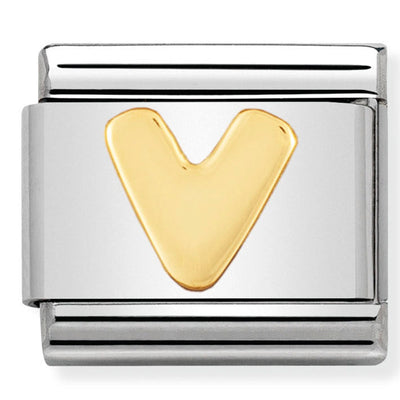 Nomination Composable 030101/22 Letter W with 18ct Yellow Gold