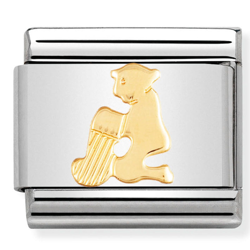 Nomination Composable 030104/11 Zodiac Aquarius 18ct Yellow Gold